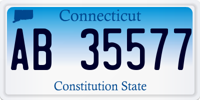 CT license plate AB35577