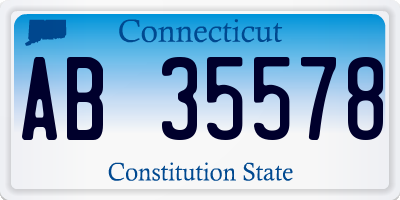 CT license plate AB35578