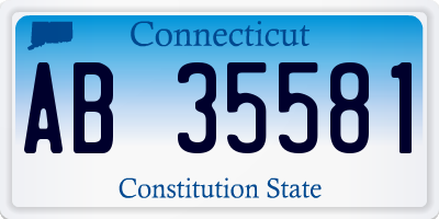 CT license plate AB35581