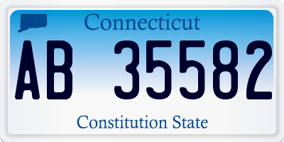 CT license plate AB35582