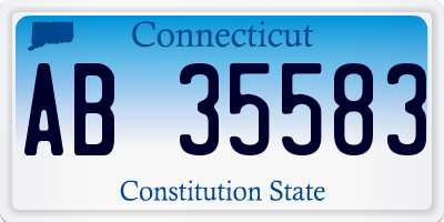 CT license plate AB35583