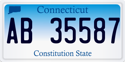 CT license plate AB35587