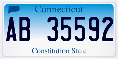 CT license plate AB35592