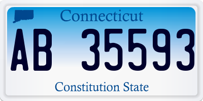 CT license plate AB35593