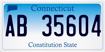 CT license plate AB35604