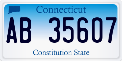 CT license plate AB35607