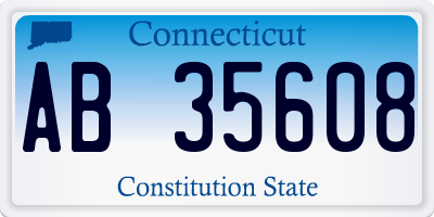 CT license plate AB35608
