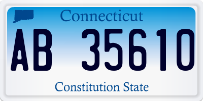 CT license plate AB35610
