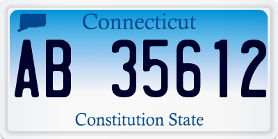 CT license plate AB35612