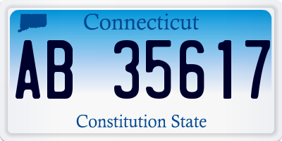 CT license plate AB35617