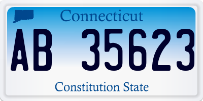 CT license plate AB35623