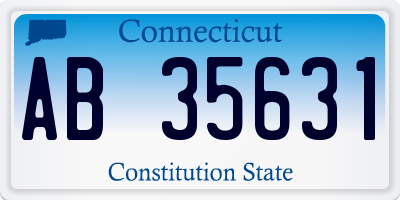 CT license plate AB35631