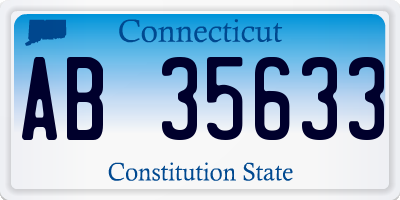 CT license plate AB35633
