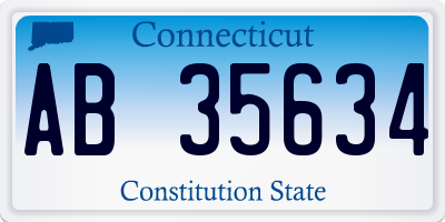 CT license plate AB35634