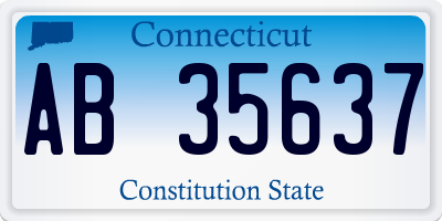 CT license plate AB35637