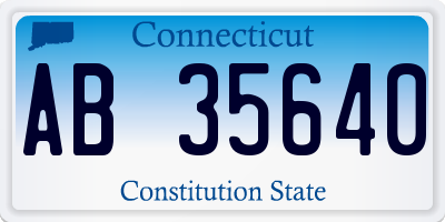 CT license plate AB35640