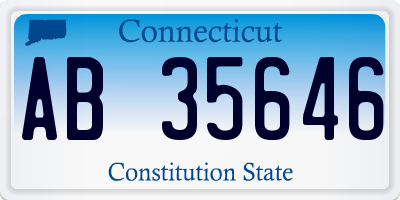 CT license plate AB35646