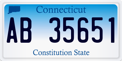CT license plate AB35651