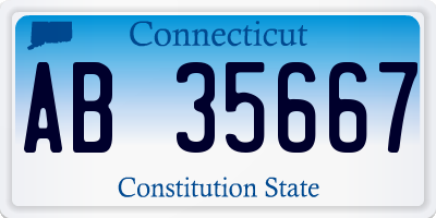 CT license plate AB35667