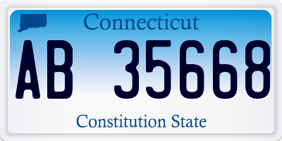 CT license plate AB35668