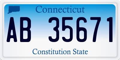 CT license plate AB35671