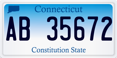 CT license plate AB35672