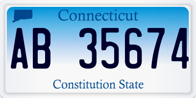 CT license plate AB35674