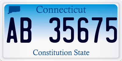 CT license plate AB35675