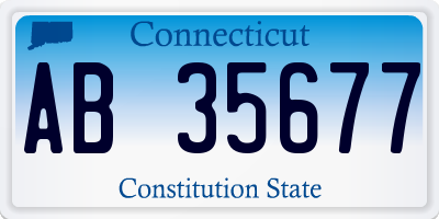 CT license plate AB35677