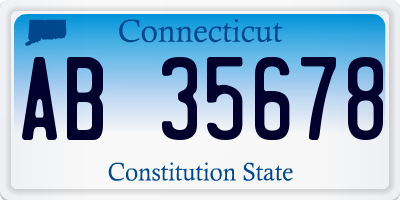 CT license plate AB35678