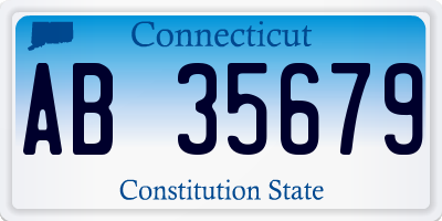 CT license plate AB35679