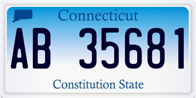 CT license plate AB35681