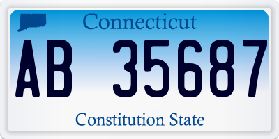 CT license plate AB35687