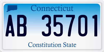 CT license plate AB35701