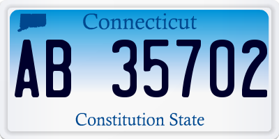 CT license plate AB35702
