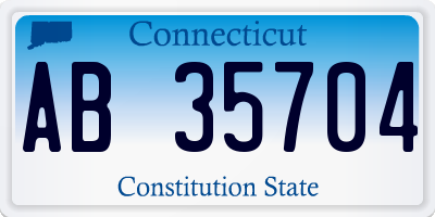 CT license plate AB35704