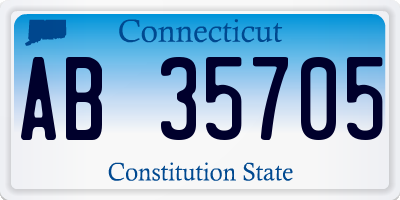 CT license plate AB35705
