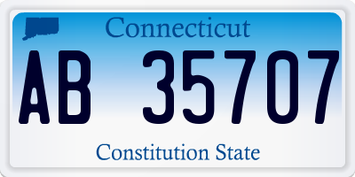 CT license plate AB35707