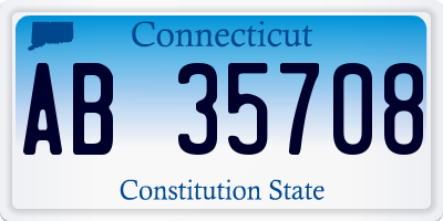 CT license plate AB35708