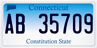 CT license plate AB35709