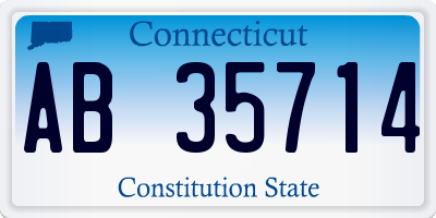 CT license plate AB35714