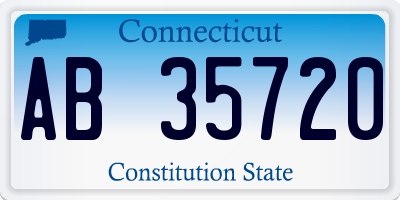 CT license plate AB35720