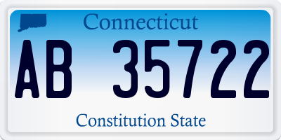 CT license plate AB35722