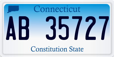 CT license plate AB35727