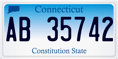 CT license plate AB35742