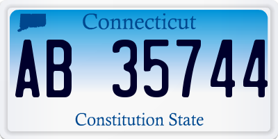 CT license plate AB35744