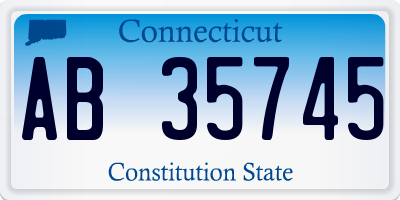 CT license plate AB35745