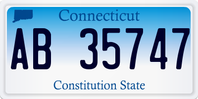 CT license plate AB35747