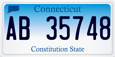 CT license plate AB35748