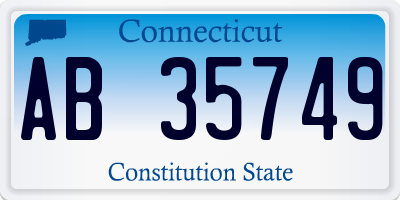 CT license plate AB35749